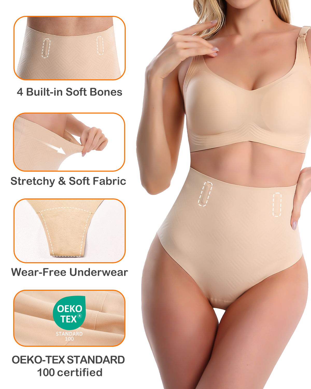 SIMPLINE Tummy Control Thong Shapewear for Women