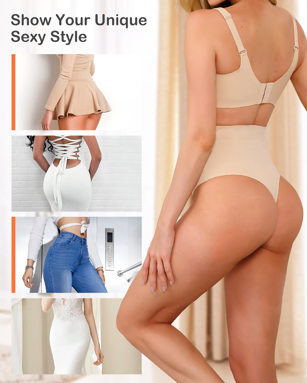 SIMPLINE Tummy Control Thong Shapewear for Women