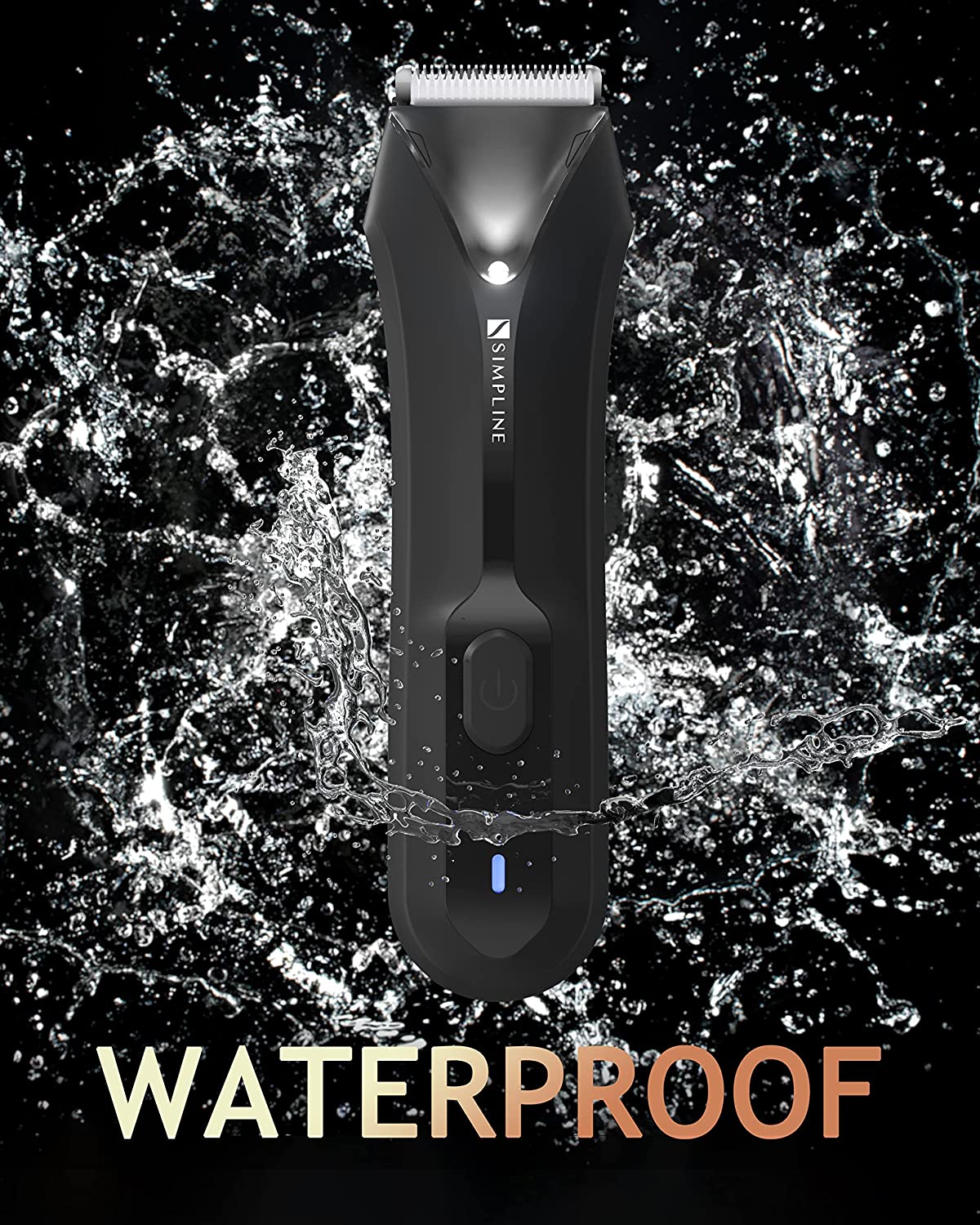 Body Hair Trimmer for Men, Pubic Hair Trimmer with Led Light, Waterproof Ball Trimmer for Men Body Groomer, Electric Groin Hair Trimmer Body Shaver for Men with 3 Replaceable Guard Comb,Charging Dock